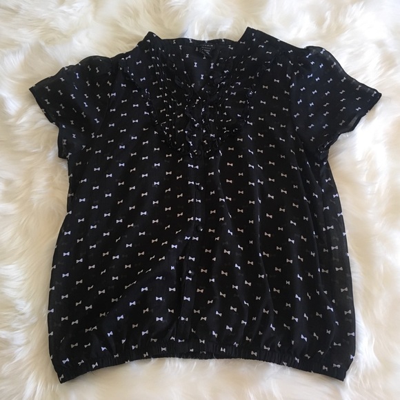 torrid Tops - Torrid sheer bow button up black shirt plus size 1
